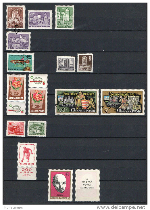 HUNGARY 1960-1990. COLLECTION WITH 25 DIFFERENT ERRORS / SPECIALS STAMPS MNH - Plaatfouten En Curiosa