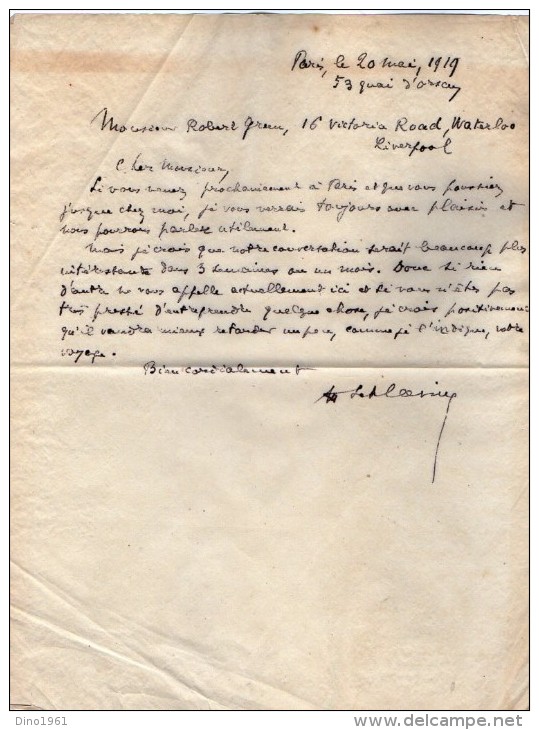 VP3514 - Lot De Documents Concernant Le Tabac à PARIS Pour LIVERPOOL & BRISTOL Tabacco Company - Documentos