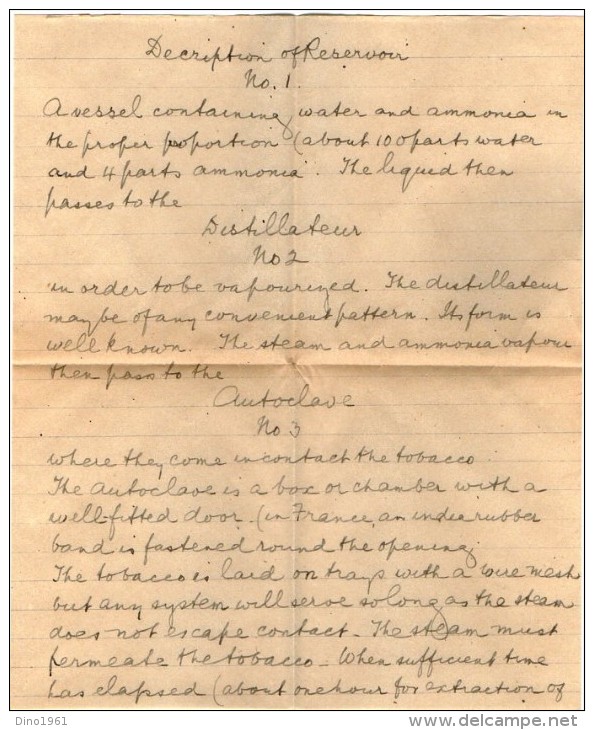 VP3514 - Lot De Documents Concernant Le Tabac à PARIS Pour LIVERPOOL & BRISTOL Tabacco Company - Documenti