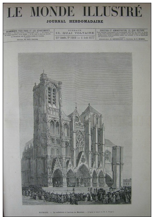 MONDE1877N°1060:BOURGES/SABOTIERS BOIS De QUIMERC'H/ALGERIE MAGRAR-KANI/AI-BEN-KHELIT GENERAL DE FLOGNY - 1850 - 1899