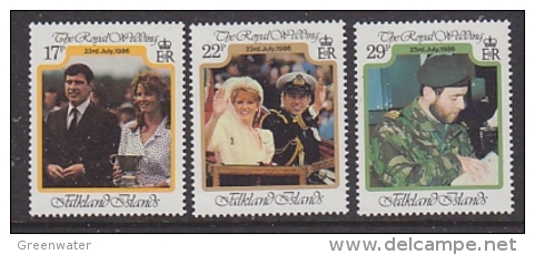 Falkland Islands 1986 Royal Wedding Of Prince Andrew 3v ** Mnh (FI1011C) - Falkland Islands