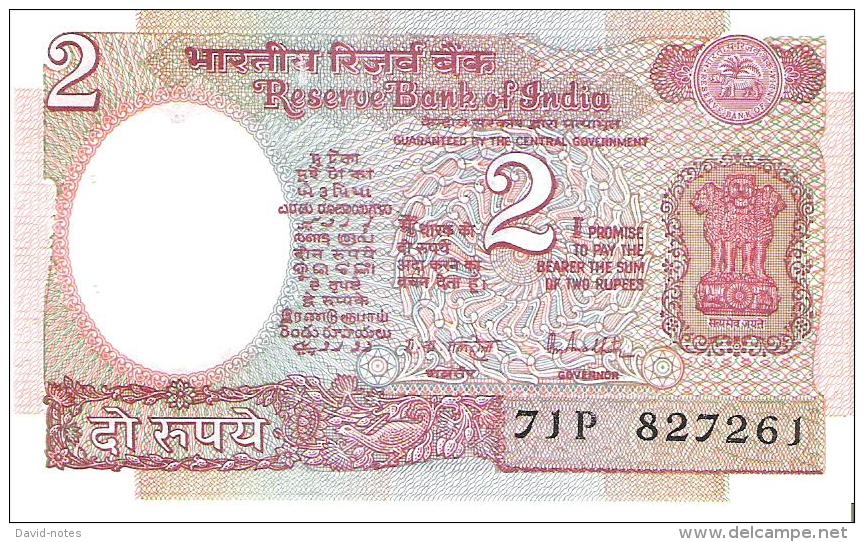 India - Pick 79j - 2 Rupees 1985-1990 - Unc - Inde