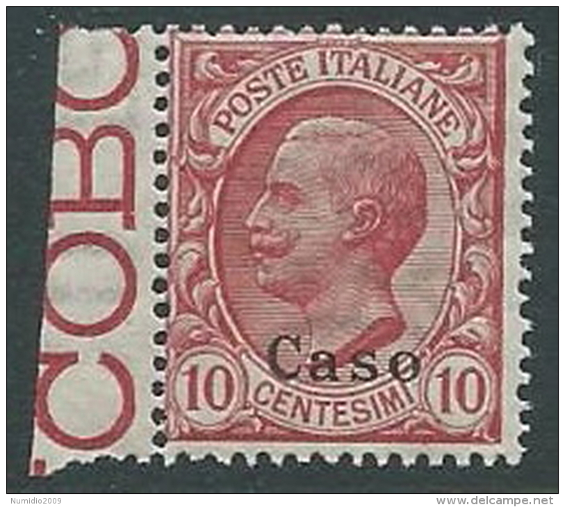 1912 EGEO CASO EFFIGIE 10 CENT MNH ** - M55-5 - Egeo (Caso)