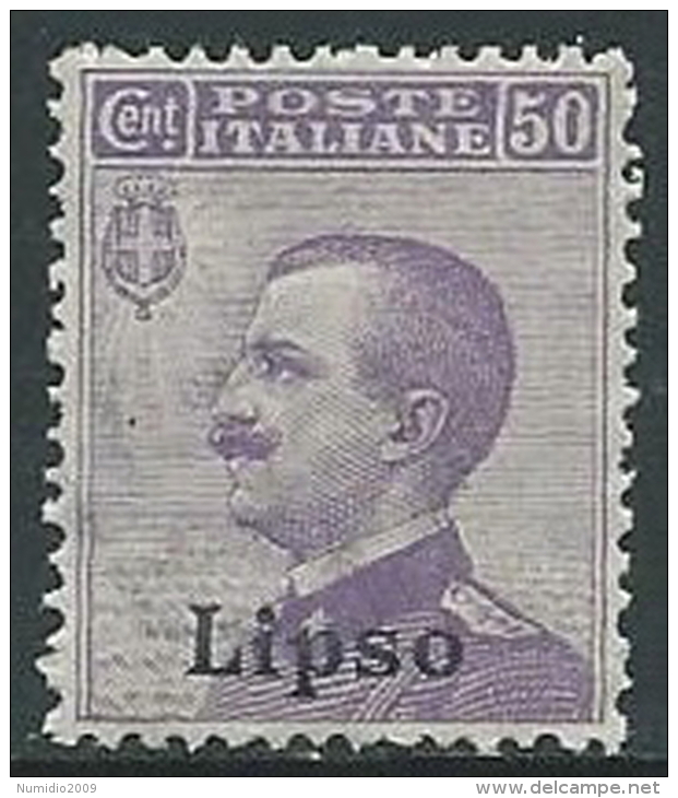 1912 EGEO LIPSO EFFIGIE 50 CENT MNH ** - M54-8 - Aegean (Lipso)