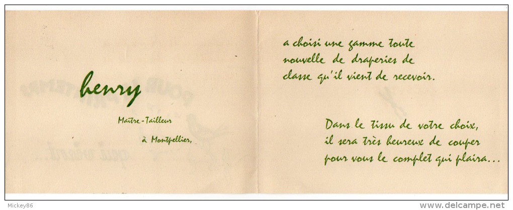 1957--MONTPELLIER RP--EMA Henry Tailleur"tissus Magnifiques,coupe Jeune" Du 24 Avr 57 Machine N° K.0306  *4.00F-- - EMA (Empreintes Machines à Affranchir)