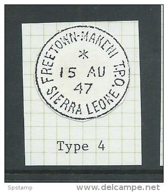 Sierra Leone 1946 Travelling Post Office Cancel Freetown - Makeni  On 1938 1&1/2d KGVI - Sierra Leone (...-1960)