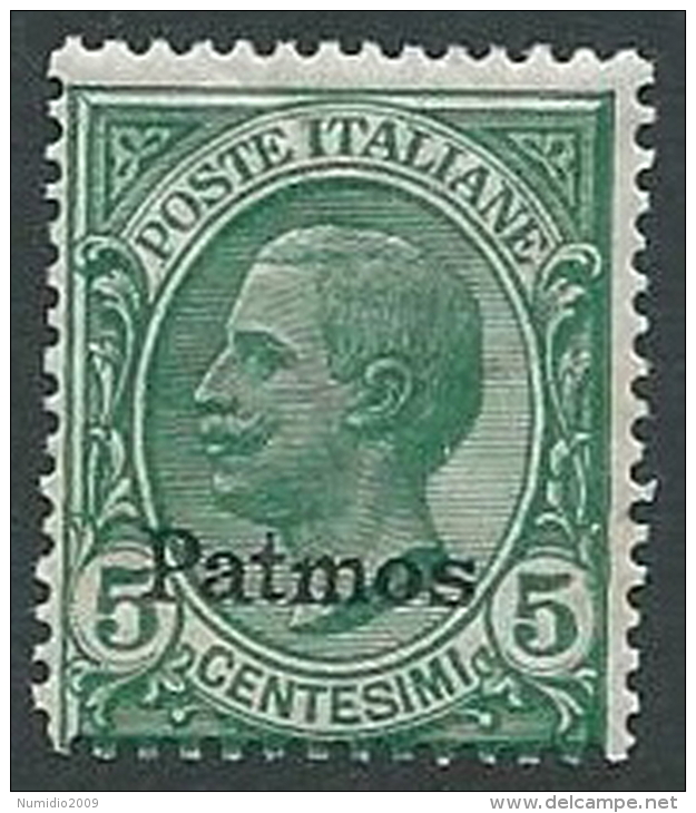 1912 EGEO PATMO EFFIGIE 5 CENT MNH ** - M56 - Egée (Patmo)