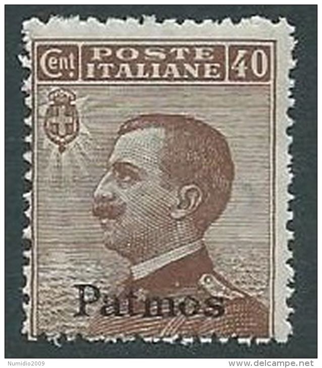 1912 EGEO PATMO EFFIGIE 40 CENT MNH ** - M56-2 - Egée (Patmo)