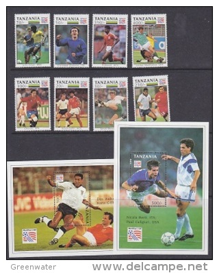 Tanzania 1994 Football World Cup USA  8v  + 2 M/s ** Mnh (WC018A) - 1994 – USA