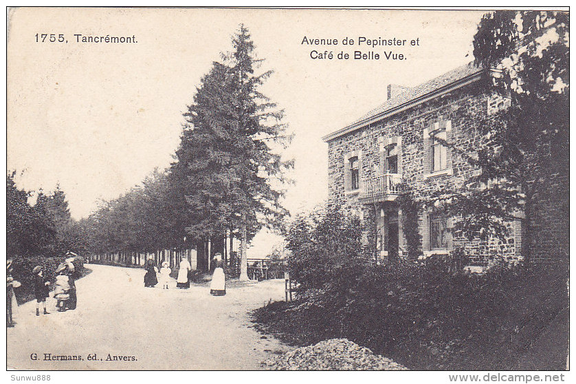 Tancrémont - Avenue De Pepinster Et Café De Belle Vue (animée, G Hermans, Chocolat Eugène Gevers) - Pepinster