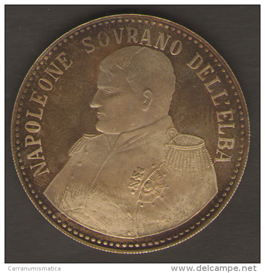 ITALIA NAPOLEONE SOVRANO DELL´ELBA 1814 1815 UBICUMQUE FELIX AG SILVER - Monarchia/ Nobiltà