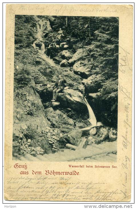 XCZE.50.  Gruss Aus Dem Bömerwalde - Wasserfall Beim Schwarzen See - 1900 - Tchéquie