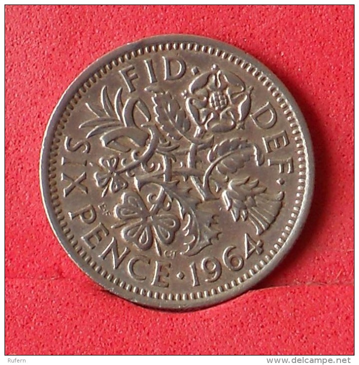 GREAT BRITAIN 6 PENCES 1964 -    KM# 903 - (Nº14511) - H. 6 Pence