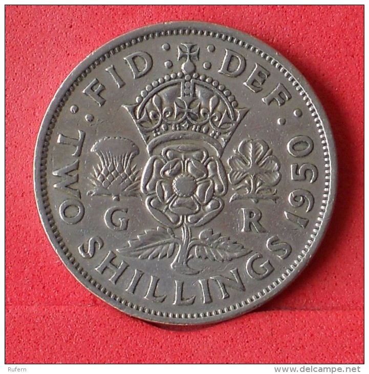 GREAT BRITAIN 2 SHILLINGS 1950 -    KM# 878 - (Nº14514) - J. 1 Florin / 2 Schillings