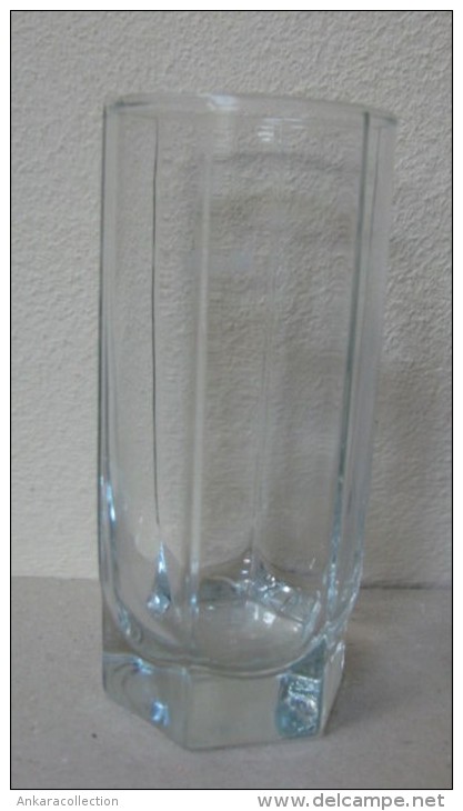 AC - MOBIL OIL TUMBLER HEXAGONAL CLEAR GLASS #3 FROM TURKEY - Verres
