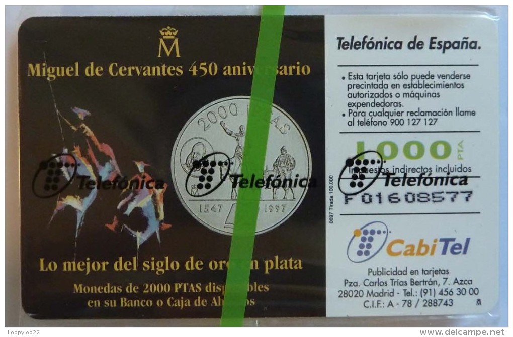 SPAIN - Chip - 1000 Units - Miguel De Cervantes 450 Aniversario - CP-106 - Mint Blister - Collections