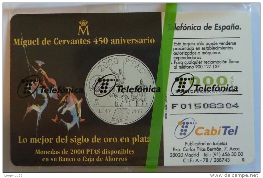 SPAIN - Chip - 1000 Units - Miguel De Cervantes 450 Aniversario -  CP-103 - Mint Blister - Collections