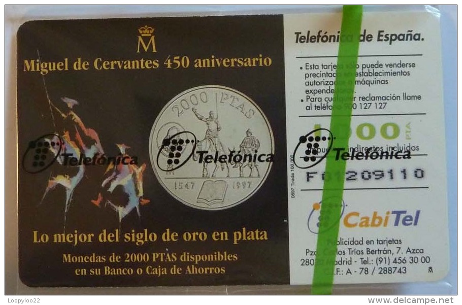 SPAIN - Chip - 1000 Units - Miguel De Cervantes 450 Aniversario - CP-104 -  Mint Blister - Verzamelingen