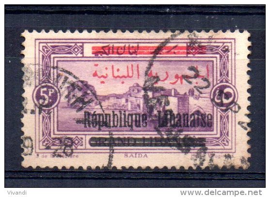 Lebanon - 1928 - 5p Definitive Overprinted - Used - Liban