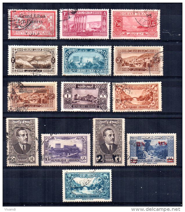 Lebanon - 1924/40 - 14 Different Stamps - Used - Lebanon