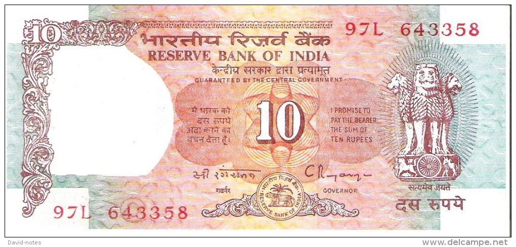 India - Pick 88e - 10 Rupees 1992 - Unc - India