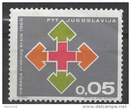 YUGOSLAVIA 1966 Obligatory Tax. Red Cross Week - 5p Red Cross Emblem MH - Neufs