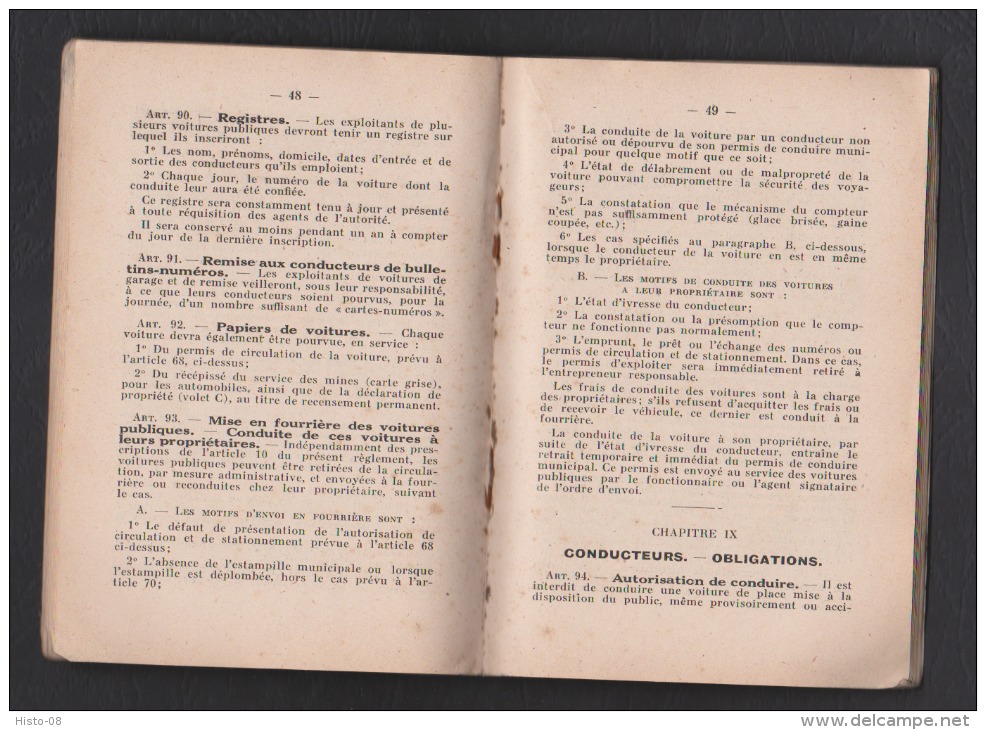 BORDEAUX : 1948 : CIRCULATION - STATIONNEMENT De VEHICULES - VOITURES PUBLIQUES - ARRETES DU MAIRE - VILLE De BORDEAUX . - Autres & Non Classés