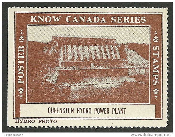 B01-20 CANADA Know Canada Series Poster Stamp Queenston - Local, Strike, Seals & Cinderellas