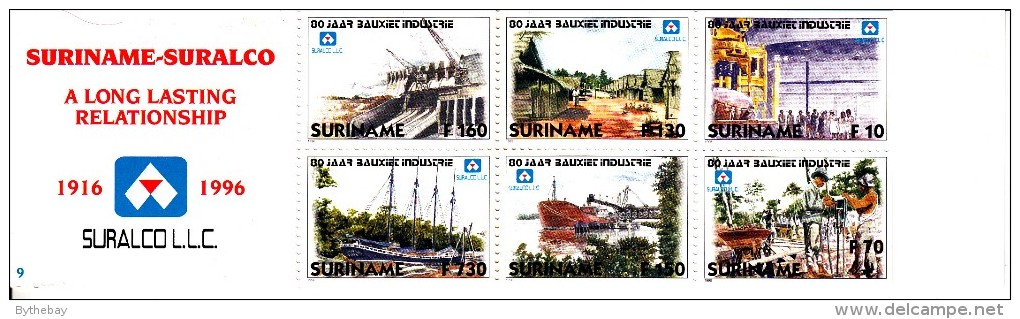 Surinam Booklet Scott #1071a Pane Of 6 80th Anniversary SURALCO - Surinam Aluminum Company - Surinam