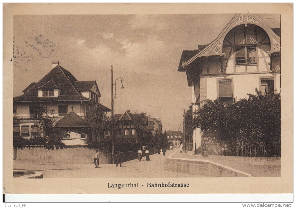 Langenthal Bahnhofstrasse  Bern / Belebte Karte Geschriebene Im 1922 - Bern