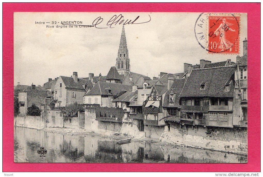 36 INDRE ARGENTON, Rive Droite De La Creuse, 1907, (C.C.C.& C.) - Autres & Non Classés