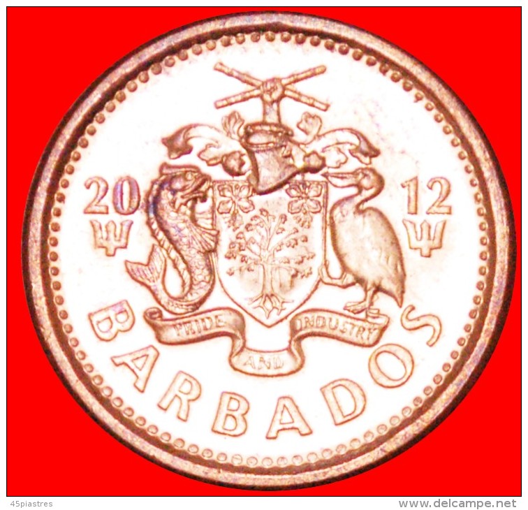 § GREAT BRITAIN: BARBADOS &#9733; 1 CENT 2012 UNC MINT LUSTER! LOW START &#9733; NO RESERVE! - Barbades