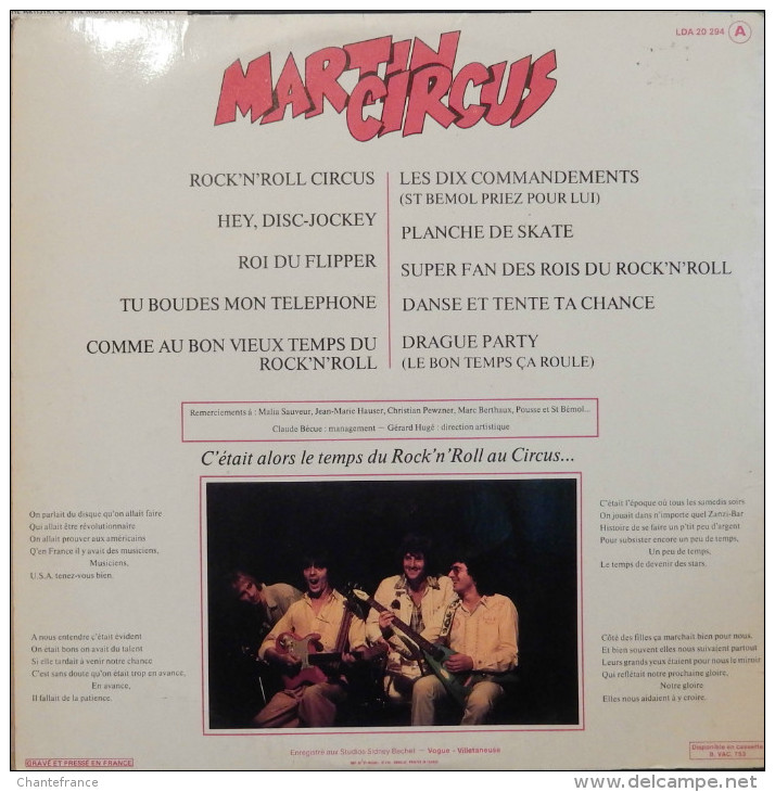 Martin Circus 33t. LP Rock'n'roll Circus* - Autres - Musique Française