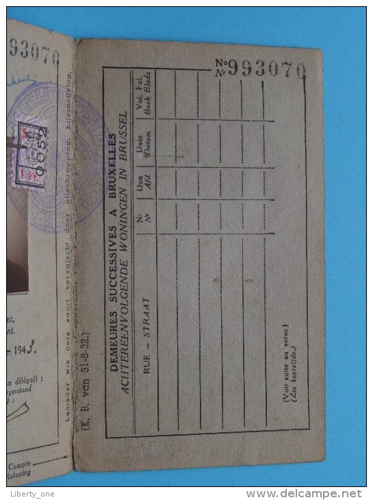 Carte D'Identite / Eenzelvigheid BRUSSEL Denkens Marcel 22 Apr 1916 / Anno 1943 ( Voir Photo Pour Détail ) ! - Non Classés