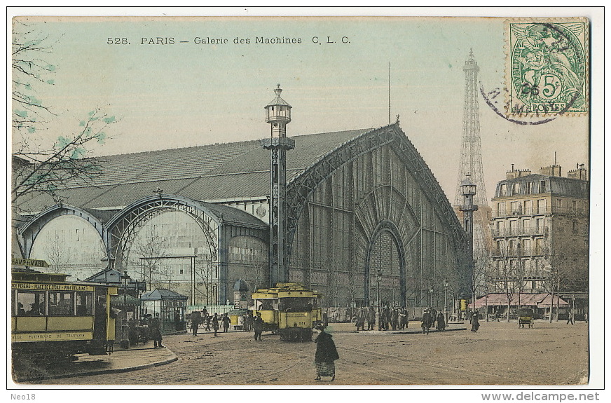 Grenelle Galerie Des Machines Exposition Universelle Detruit En 1909 CLC Colorisée Tram - Arrondissement: 15