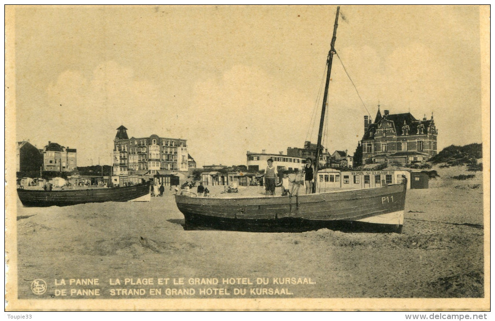 La Panne  La Plage Et Le Gran Hotel Du Kursaal - Autres & Non Classés