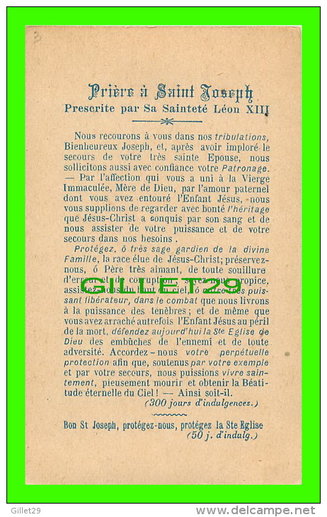 IMAGES RELIGIEUSES - PRENEZ SAINT JOSEPH POUR VOTRE PATRON - MAISON BOUASSE-LEBEL No 1409 - PRIÈRE - - Images Religieuses