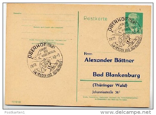 SKI-LÄUFER Oberhof 1962 DDR P68 Postkarte PRIVATER ZUDRUCK - Sonstige & Ohne Zuordnung