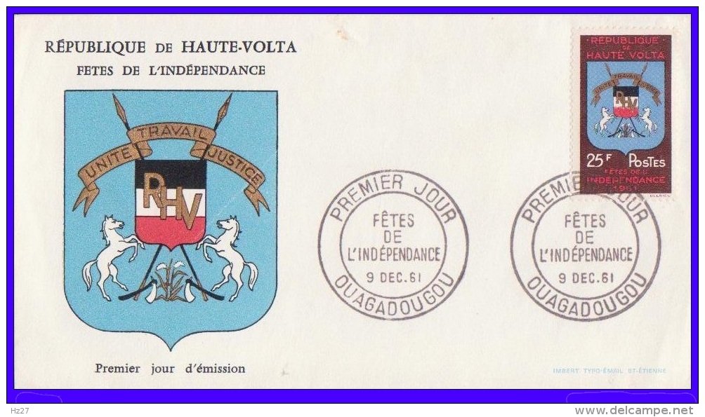 Haute Volta  FDC   Fêtes De L'Indépendance 1961 - Alto Volta (1958-1984)