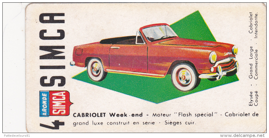 Chromo Publicité SIMCA Cabriolet Week-end - Autres & Non Classés