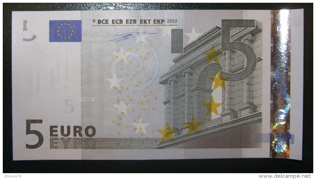 5 EURO G001F3 Netherlands Serie P Duisenberg Perfect UNC - 5 Euro