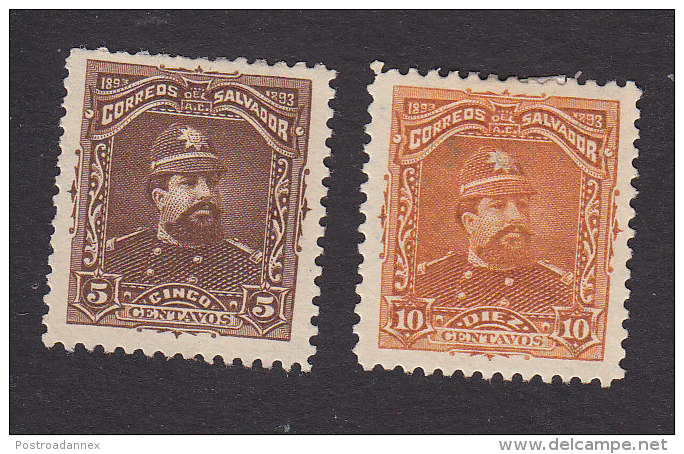 El Salvador, Scott #79-80, Mint No Gum/Hinged, Pres Carlos Ezeta, Issued 1893 - El Salvador