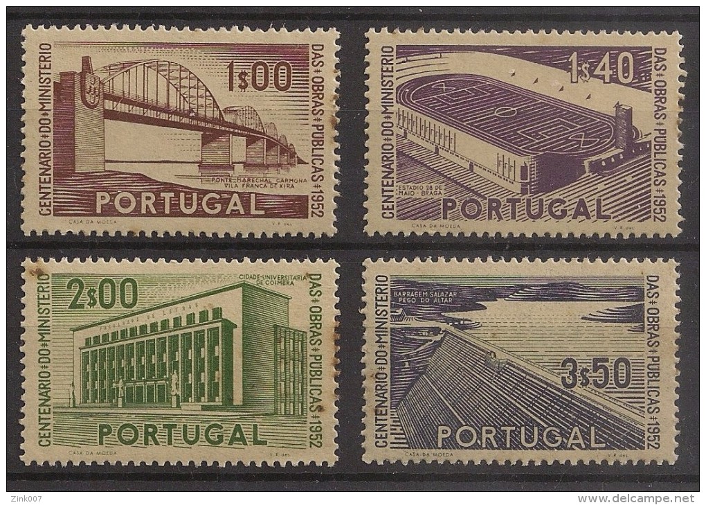 1952 Portugal Série Completa - 1º Centenário Do Ministério Das Obras Publicas - Nova S/Marca Charneira Complete Set Mint - Ongebruikt