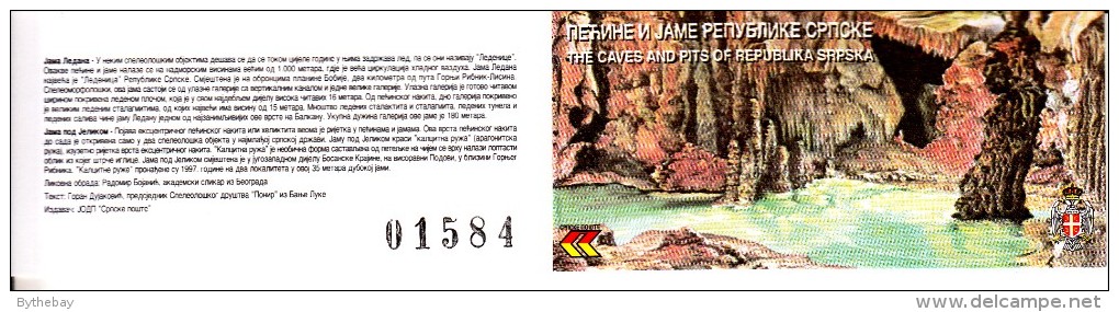 Bosnia & Herzegovina (Serb Admin) Booklet Scott #149 Pane Of 6 Caves - Bosnia Erzegovina