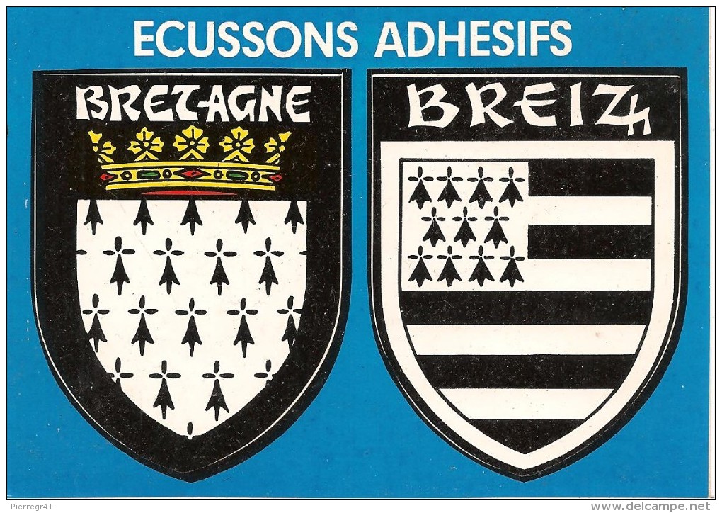 CARTE -AUTOCOLLANT-ECUSSON ADHESIF R°MAT-BRETAGNE-BREIZH-TBE - Autocollants