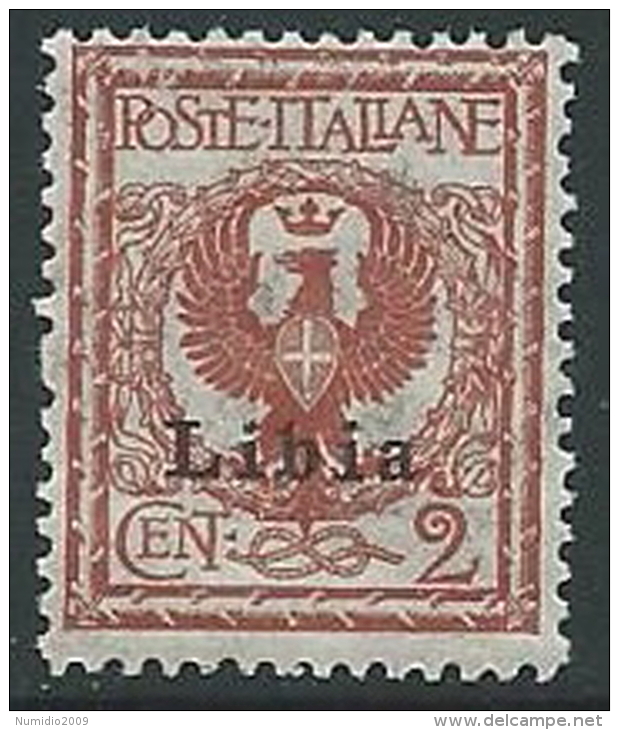 1912-15 LIBIA AQUILA 2 CENT MNH ** - M23-4 - Libya