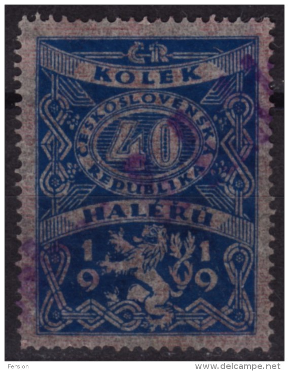 1919 - Czechoslovakia - Czechoslovakia - Tschechoslowakei - Revenue Stamp - 40 H - Francobolli Di Servizio