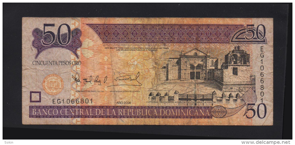 REPUBBLICA DOMINICANA - 50 Pesos Oro 2008 Numero Interessante Circolate 10e01 - Dominicaine