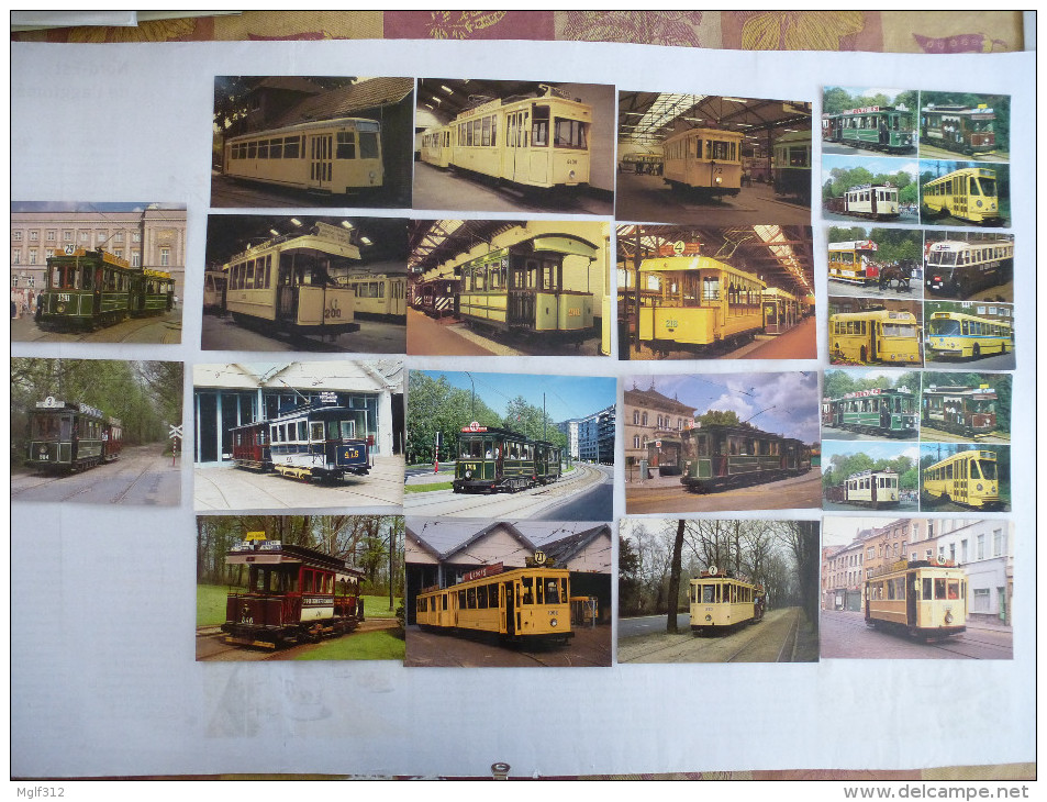 BELGIQUE : BRUXELLES TRAMWAYS HISTORIQUES Lot De 18 CPM - Voir Les Scans Recto Verso - Tramways