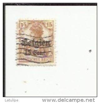 Timbre 15 C Sur 15--Timbre Allemand Surchargé-Belgiett_1 Partie_Perforé ( ? )  Bon Etat 1917_manque 1 Dent - 1909-34